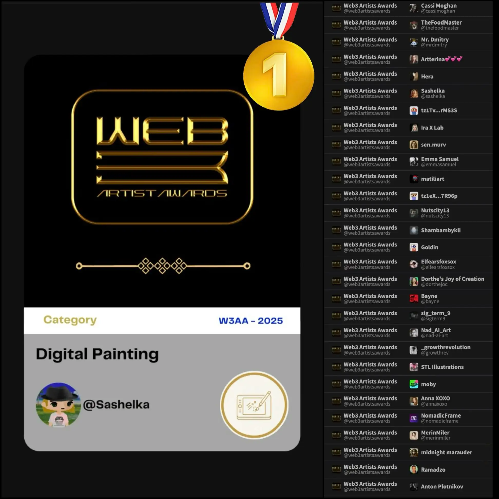 W3AA digital painting first place